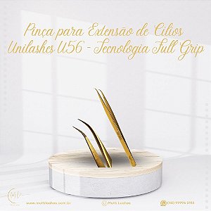 Pinça extensão de cílios UNILASHES U56 - Tecnologia Full Grip