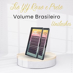 Fio Volume Brasileiro YY Roxo e Preto Unilashes - Mix - (8 ao 14) - 0.07 - D