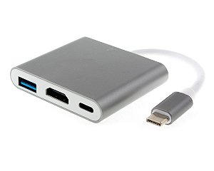 Adaptador USB tipo C para HDMI e USB 3.0 OTG