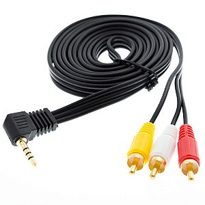 Cabo P3 (P2 4 vias) x 3 RCA macho 1,8m (Cabo AV)