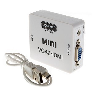 Conversor VGA para HDMI com áudio