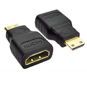 Plug Adaptador Mini HDMI Macho para HDMI fêmea