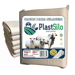 Saco Para Silagem Branco Pacote Com 100 Unidades + 100 Abraçadeiras