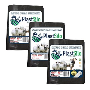 Saco Para Silagem Preto Pacote Com 300 Unidades + 300 Abraçadeiras