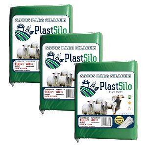 Saco Para Silagem Verde Pacote Com 300 Unidades + 300 Abraçadeiras