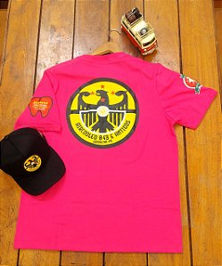 Camiseta Aircooled 043 e Antigos PINK com logo de apoio nas mangas