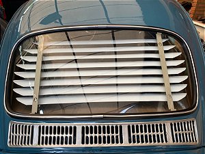 Persiana Fixa para Fusca 1967 ao 1996 Bege com palhetas em alumínio na cor branca (LEIA O ANÚNCIO)