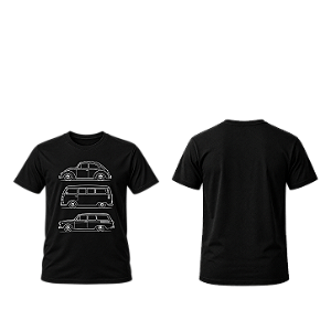 Camiseta silhueta Fusca, kombi e Variant - UNISSEX