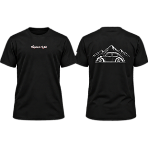 Camiseta Fusca's Life com fusca e montanha de fundo - UNISSEX