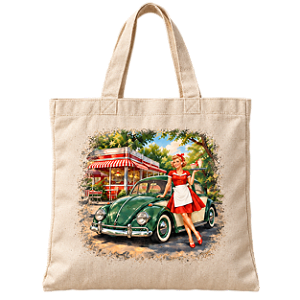 EcoBag Pin Up fusca verde saia e blusa