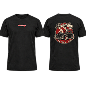 Camiseta Pin Up fusca preto Rockabilly - UNISSEX