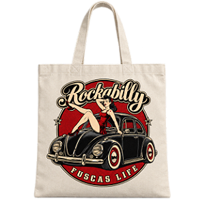 EcoBag Pin Up fusca preto Rockabilly