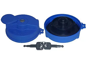 TAMPA TANQUE COMBUSTÍVEL COM CHAVE ARLA / ARNOX (AZUL) - MERCEDES ATEGO / AXOR (9584710130 / 504102)