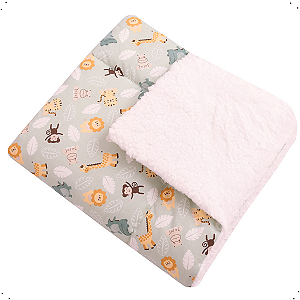 Manta De Bebe Sherpa 80cm x 75cm Menino e Menina Estampas