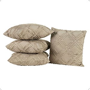 Kit 4 Capas Almofada Anevely 45 x 45cm Micro Percal 300 Fios