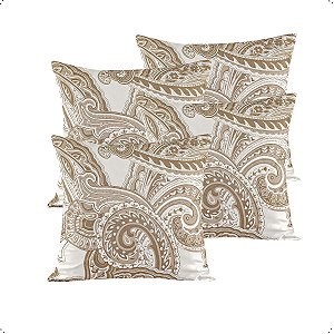 Kit 04 Capas Almofada Line 45x45cm Estampada Floral 180 Fios