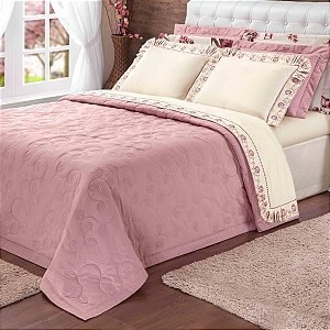 Jogo Cobre Leito Queen Bordado Premium 200 Fios 3 Peças