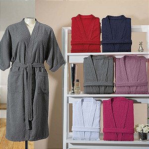 Roupao de Banho Felpudo 100% Algodao Tamanho Unico Premium
