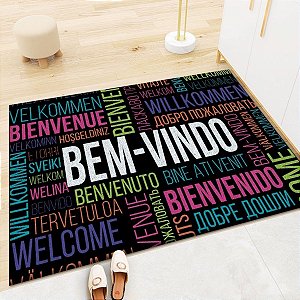 Tapete de Porta Antiderrapante Bem Vindo Entrada Casa
