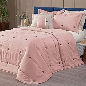 Cobre-Leito Queen 7 Peças Bordado 200 Fios Premium Luxo