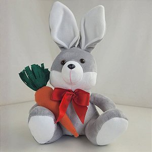 Coelha Pelúcia Páscoa C/ Cenoura Decoração Presente Infantil