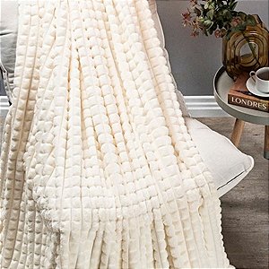 Cobertor Queen Boreal Flannel Inverno Jacquard Diamante