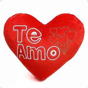 Kit Coração Pelúcia Te Amo Bordado Presente Love Romântico