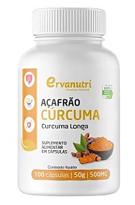 Açafrão cúrcuma 100 caps - 100 caps 500mg - Ervanutri