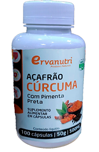 Açafrão cúrcuma 100 caps - 100 caps 500mg - Ervanutri