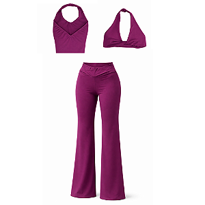 Kit Promocional Calça Wide leg + Top Aquarius + Top Cherry