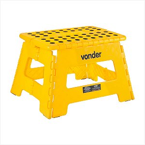 Banqueta plástica dobrável amarela 220 mm - Vonder