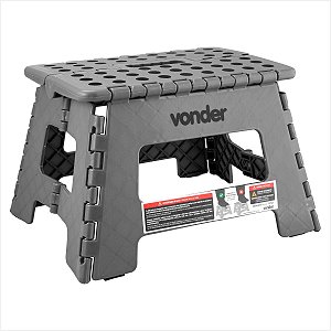 Banqueta plástica dobrável cinza 220 mm - Vonder