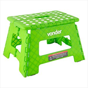 Banqueta plástica dobrável verde 220 mm - Vonder