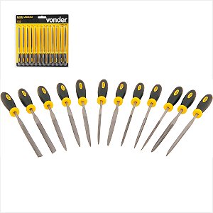 Kit de limas agulha com cabo 12 peças - Vonder