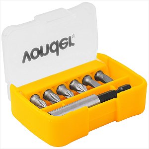 KIT de bits/ponteiras 7 peças encaixe sextavado 1/4" - Vonder