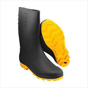 Bota de PVC preta cano médio com forro N° 42 - Vonder
