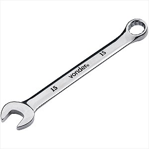 Chave combinada 15 mm aço cromo vanádio reta cromada - Vonder