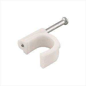Grampo para fios 6,0 mm² redondo branco c/ 100 peças - Vonder
