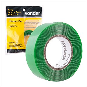 Fita dupla face acrílica incolor 19 mm x 2 m - Vonder