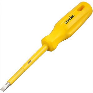 Chave de fenda haste isolada aço cromo vanádio 1/4" x 5" Vonder