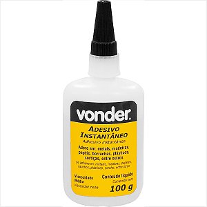 Adesivo instantâneo cianoacrilato industrial 100 g - Vonder