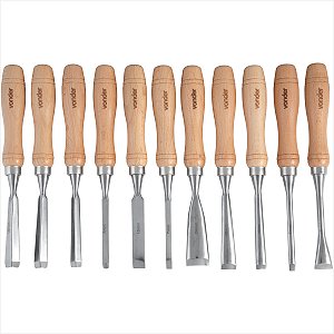 Kit de formões para entalhe com 11 peças - Vonder