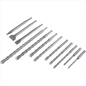 Kit brocas ponteiro e talhadeiras tipo SDS PLUS 12 peças Vonder