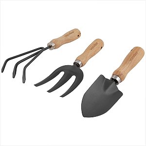 Conjunto para jardim com 3 peças cabo em madeira - Vonder