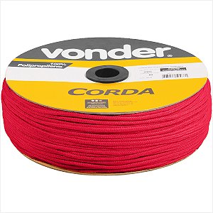 Corda multifilamento trançada 4mm x 360 m vermelha - Vonder