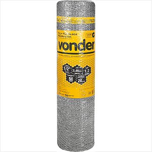 Tela metálica hexagonal malha 1/2" 26 BWG x 1,2 m 50 m - Vonder