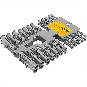Bucha plástica de fixação anel 5 mm a 12 mm 48 peças - Vonder