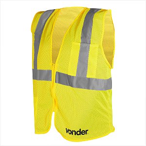 Colete refletivo tipo blusão com bolso e ziper CV 104 - Vonder
