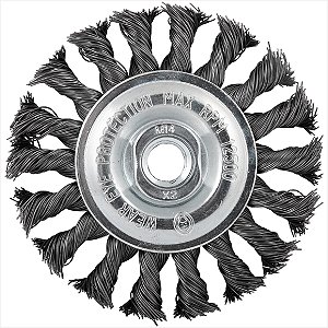 Escova circular 4" x 1/2" M14 torcida - Vonder
