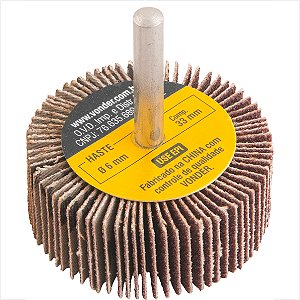 Roda de lixa 50 mm x 20 mm com haste grão 80 - Vonder